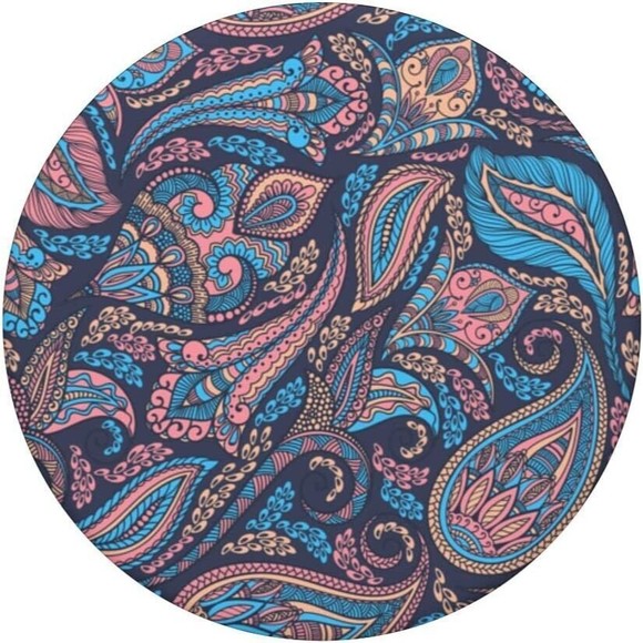 Paisley Flowers Seamless Pattern Colorful Violet Watercolor PopSockets PopGrip - Picture 3 of 8